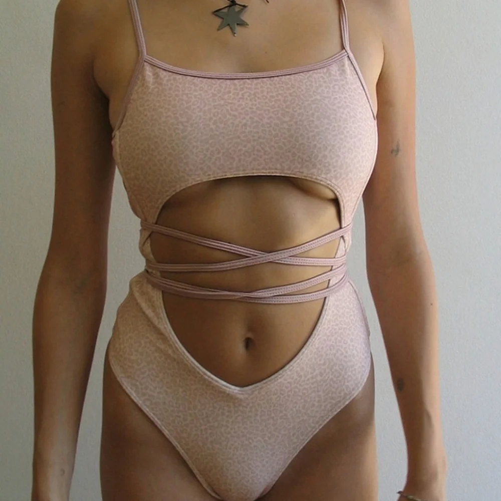 New!Frankie's Bikinis Alice Terry Wrap One‎ Piece Swimsuit